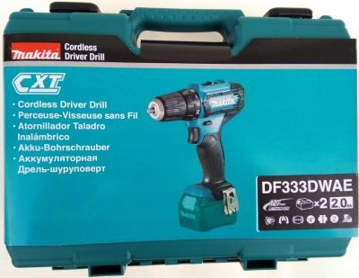 Дрель-шуруповерт MAKITA DF333DWAE аккум. патрон:быстрозажимной (кейс в комплекте)