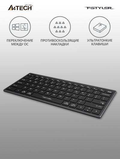 Клавиатура A4Tech Fstyler FX51 серый USB slim Multimedia (FX51 GREY)