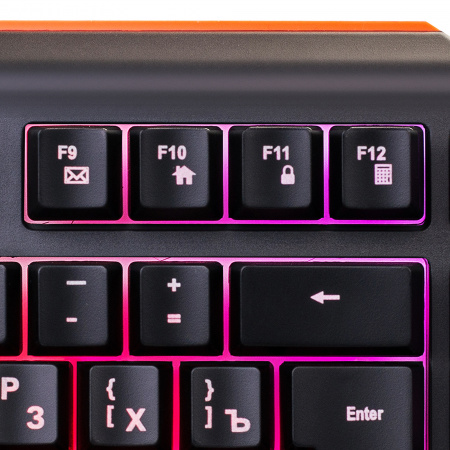 Клавиатура OKLICK 717G BLACK DEATH черный/серый USB Multimedia Gamer LED