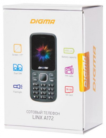 Телефон Digma A172 Linx 32Mb черный моноблок