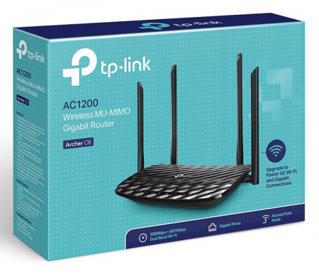 Маршрутизатор беспроводной TP-Link Archer C6 AC1200 10/100/1000BASE-TX черный