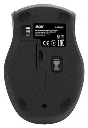 Мышь ACER OMR030 черный оптическая (1600dpi) беспроводная USB (3but) (ZL.MCEEE.007)
