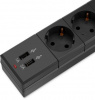 Сетевой фильтр BURO BU-SP5_USB_2A-B 5м (6 розеток) черный (коробка)