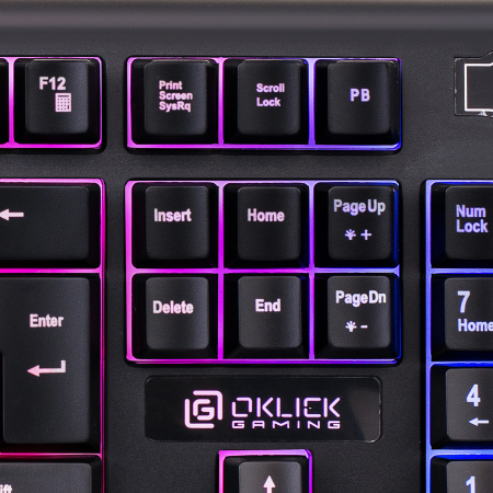 Клавиатура OKLICK 717G BLACK DEATH черный/серый USB Multimedia Gamer LED