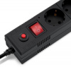 Сетевой фильтр BURO BU-SP5_USB_2A-B 5м (6 розеток) черный (коробка)