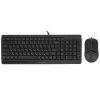 Клавиатура + мышь A4Tech Fstyler F1512 клав:черный мышь:черный USB (F1512 BLACK)