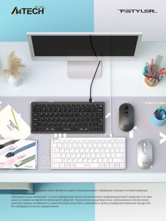 Клавиатура A4Tech Fstyler FX51 серый USB slim Multimedia (FX51 GREY)