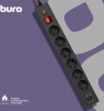 Сетевой фильтр BURO BU-SP5_USB_2A-B 5м (6 розеток) черный (коробка)