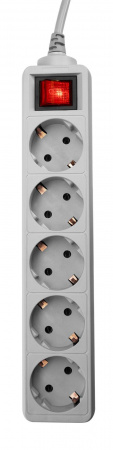 Сетевой фильтр PC PET AP01006-E-GR 1.8м (5 розеток) серый