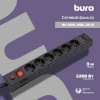 Сетевой фильтр BURO BU-SP3_USB_2A-B 3м (6 розеток) черный (коробка)