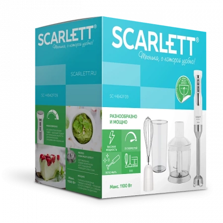 Блендер погружной SCARLETT SC-HB42F09 белый