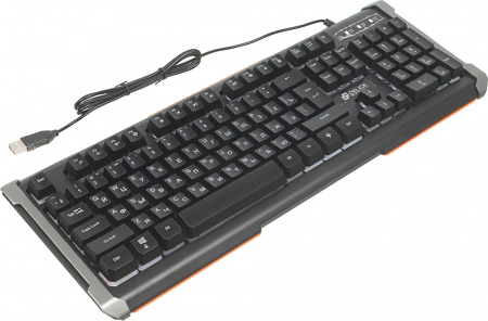Клавиатура OKLICK 717G BLACK DEATH черный/серый USB Multimedia Gamer LED