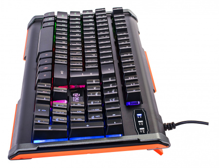 Клавиатура OKLICK 717G BLACK DEATH черный/серый USB Multimedia Gamer LED