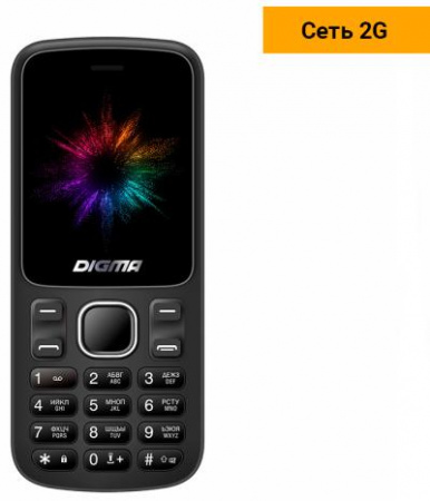 Телефон Digma A172 Linx 32Mb черный моноблок