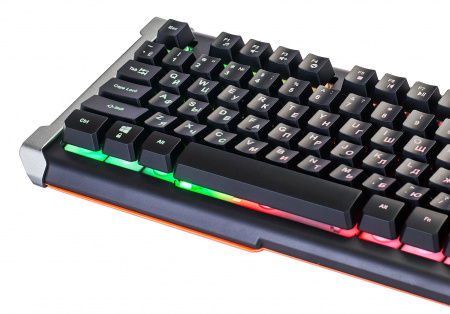 Клавиатура OKLICK 717G BLACK DEATH черный/серый USB Multimedia Gamer LED