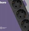 Сетевой фильтр BURO BU-SP5_USB_2A-B 5м (6 розеток) черный (коробка)