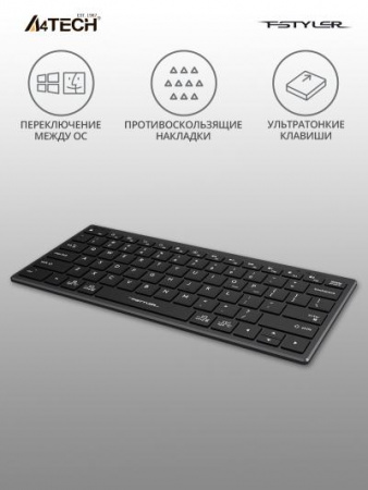 Клавиатура A4Tech Fstyler FX51 серый USB slim Multimedia (FX51 GREY)