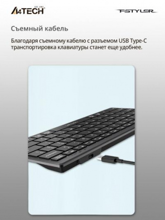 Клавиатура A4Tech Fstyler FX51 серый USB slim Multimedia (FX51 GREY)