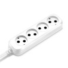Сетевой удлинитель BURO BU-PSL4.1/W 1.5м (4 розетки) белый (пакет ПЭ)