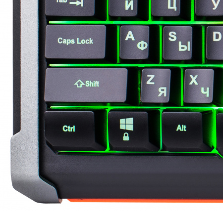 Клавиатура OKLICK 717G BLACK DEATH черный/серый USB Multimedia Gamer LED